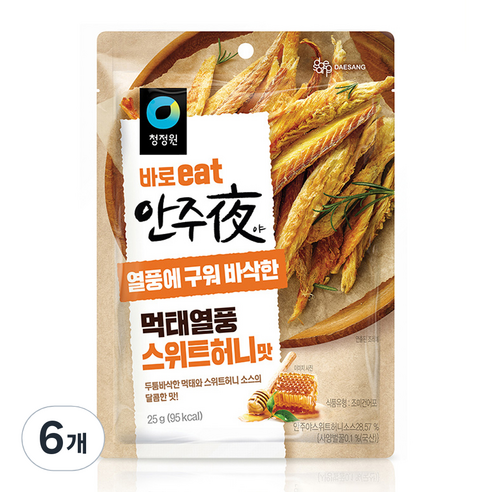 대상 청정원 안주야 먹태열풍 스위트허니맛, 25g, 6개