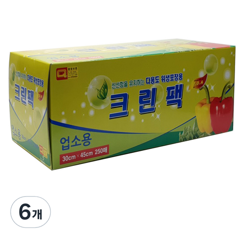해피크린 업소용 크린팩 대 30 x 45 cm x 250매, 250개, 6개