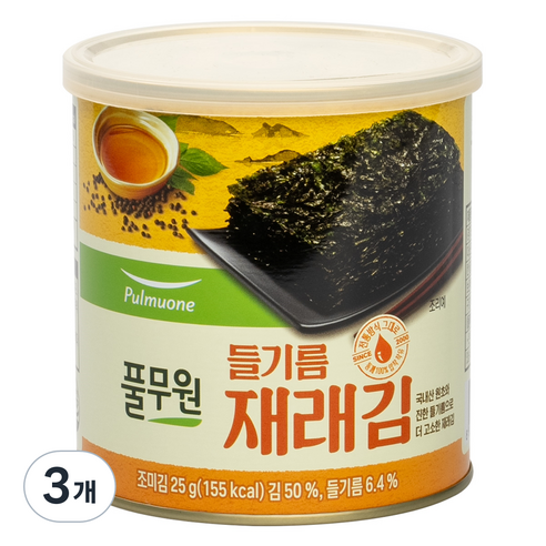 풀무원 재래김 캔, 25g, 3개