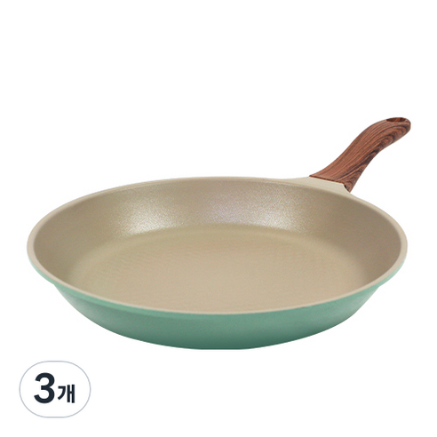 키친아트 본 우드 파스텔민트 다이아 후라이팬, 28 cm, 3개