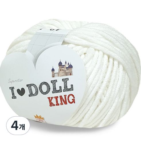 니뜨 아이돌킹 뜨개실 45g x 4p, 49 화이트, 4개