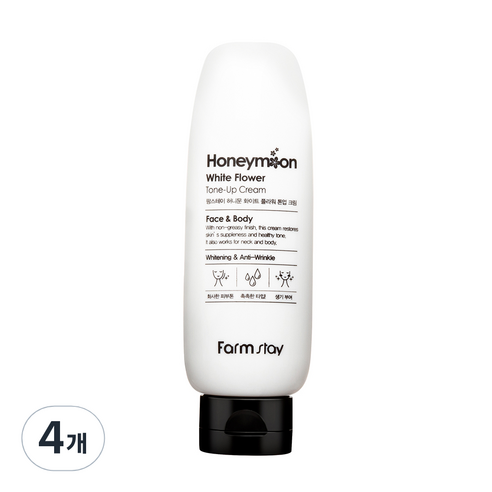 팜스테이 허니문 화이트 플라워 톤업 크림 150ml, 혼합색상, 4개