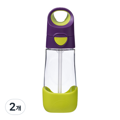 비박스 원터치 빨대컵 450ml, 네온퍼플, 2개