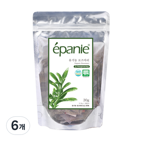 에빠니 유기농차 티백 로즈마리, 1.5g, 20개입, 6개