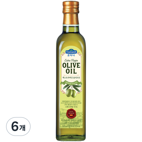 폰타나 엑스트라 버진 올리브유 마라스카, 500ml, 6개
