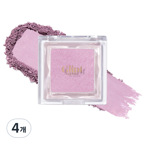 Glint 베이크드 블러쉬 블러셔 2.4g, 07 페일 라일락, 4개