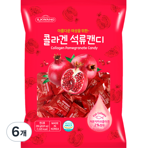 일광제과 콜라겐 석류캔디, 250g, 6개