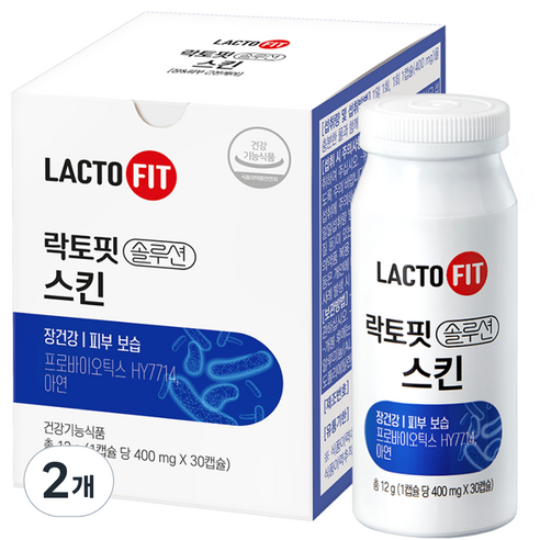 락토핏 솔루션 스킨 유산균, 30정, 2개