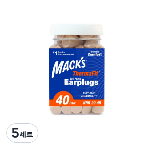Macks 떨마핏 수면 귀마개 80p, 5개