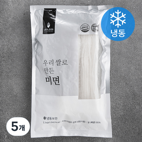 네니아 우리 쌀로 만든 미면 2mm (냉동), 1kg, 5개