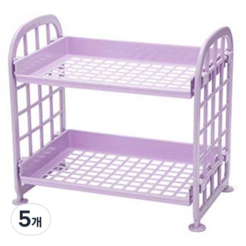 알포유 데스크탑 2단 접이식 수납랙, 5개, 7번 퍼플
