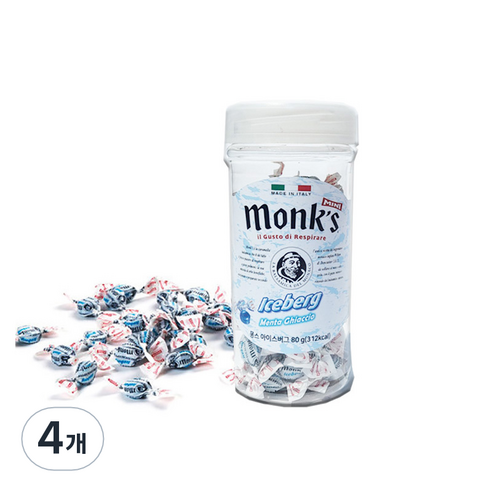 Monks 차량용 컵 홀더용 아이스버그 캔디, 80g, 4개