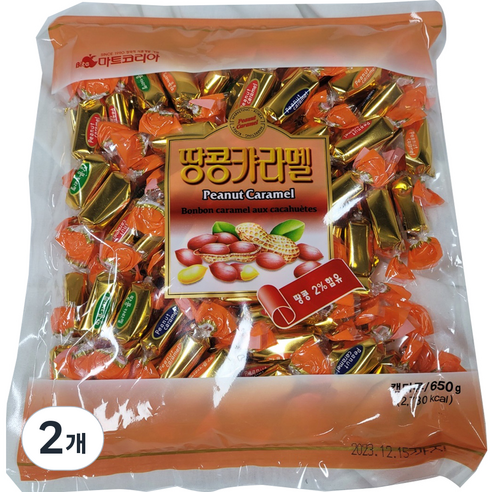 영웅아빠 옛날 땅콩 카라멜 캔디, 650g, 2개