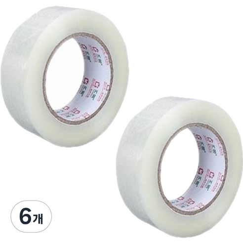 아뜰라임 박스 포장 테이프 5.5cm, 흰색 투명, 6개
