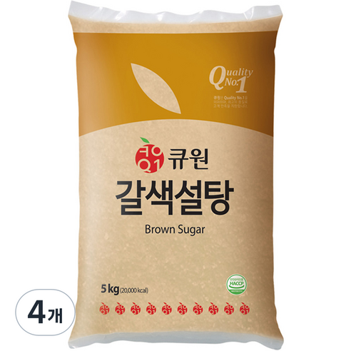 큐원 갈색설탕, 5kg, 4개