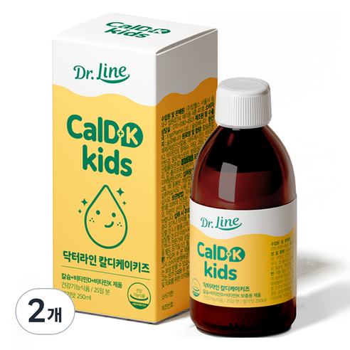 닥터라인 칼디케이키즈 맛있는 딸기맛 칼슘비타민케이투, 250ml, 2개