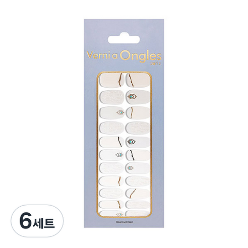 베르니아옹글스 리얼 젤네일 스티커 22p + 파일 + 알콜솜 세트, V-43 신비한자개, 6세트