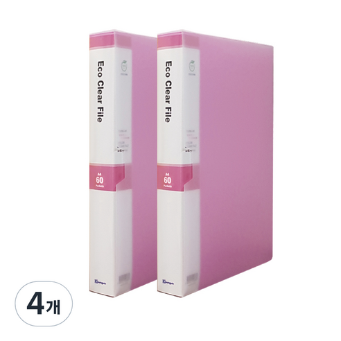 영오 클리어파일 60p, 분홍, 4개