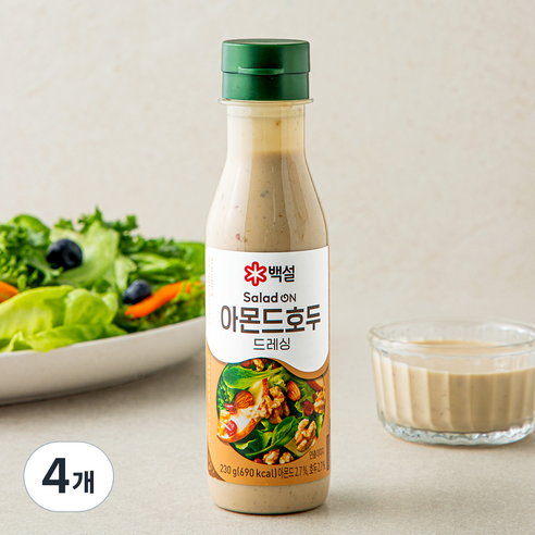 백설 아몬드 호두 드레싱, 230g, 4개