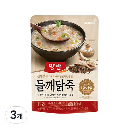 양반 들깨닭죽, 420g, 3개
