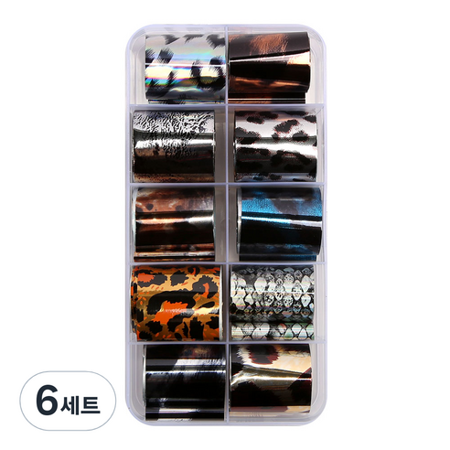 젤로젤로 네일 호일 필름 10종 세트, 3 호피, 6세트