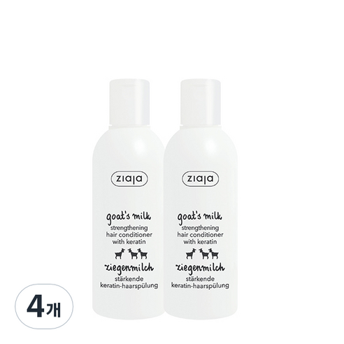 지아자 산양유 헤어 컨디셔너, 200ml, 4개