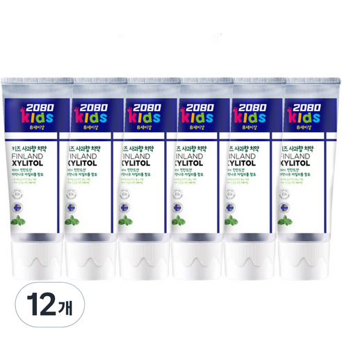 2080 자일리톨 키즈치약 80g, 12개