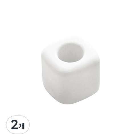 블럭마트 규조토 칫솔꽂이 사각, 화이트, 2개