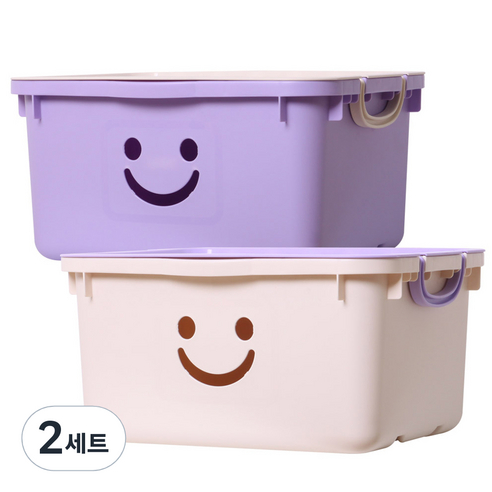보노하우스 모던 초대형 해피박스, 바이올렛, 아이보리, 2세트
