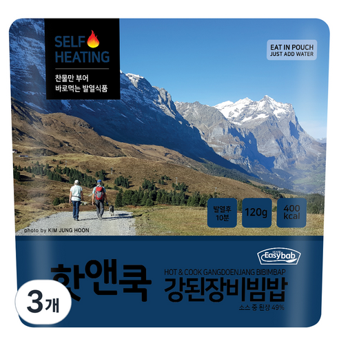 이지밥 핫앤쿡 강된장비빔밥, 3개, 120g
