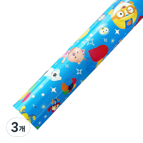 뽀로로 증착롤 포장지 대 53cm x 12m, 블루, 3개 캐릭터 문구 뽀로로 증착롤 포장지 대 53cm x 12m, 블루, 3개 캐릭터 문구