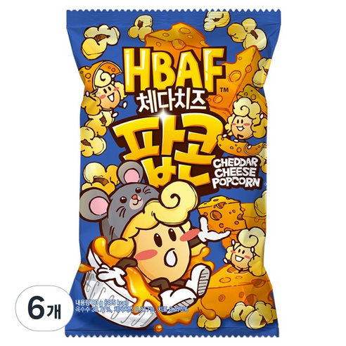 바프 체다치즈 팝콘, 80g, 6개