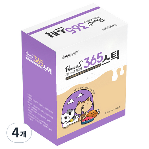프리미요 고양이 짜먹는 365스틱 영양제, 60회분, 종합영양제, 4개