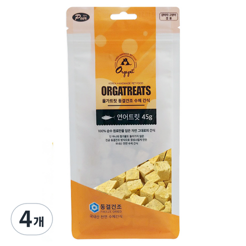 올가트릿 동결건조 반려동물 수제간식, 연어트릿, 45g, 4개