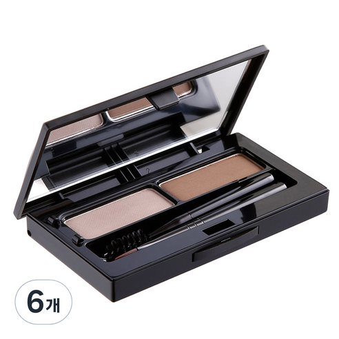 비디보브 메가 브로우 팩트 5.5g, 2호 미디움 브라운 + 다크 그레이, 6개