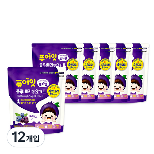 내이브로 퓨어잇 동결건조 요거트 큐브 간식, 16g, 12개, 블루베리엔요거트