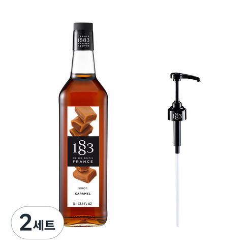 1883메종루틴 카라멜향 시럽 1L + 시럽펌프, 2세트