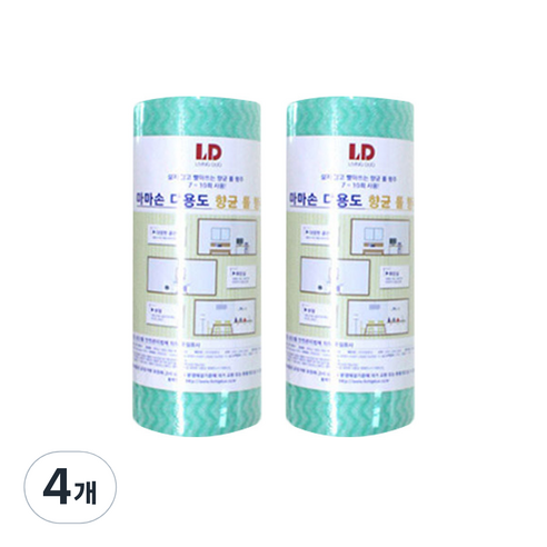 리빙듀오 마마손 롤행주 민트, 50개, 4개