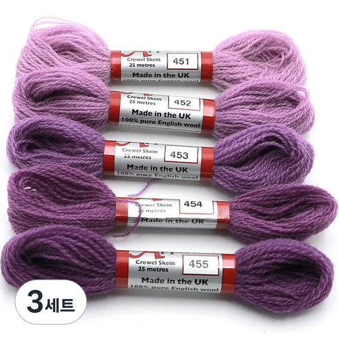 조이십자수 애플톤 울사 5종 세트, 3세트, 451, 452, 453, 454, 455