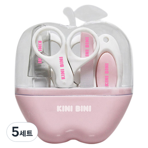 키니비니 애플케이스 손톱깍이 5종 세트, 혼합 색상, 5세트
