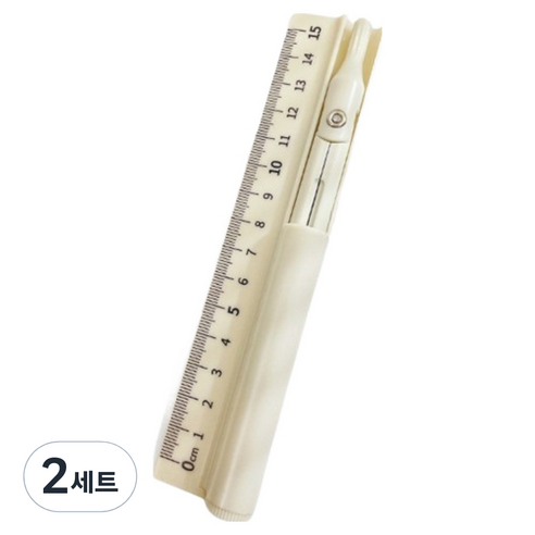 일상속반짝 자 + 컴퍼스 세트, 옐로우, 2세트