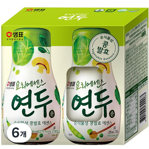 샘표 요리에센스 연두순, 275ml, 6개