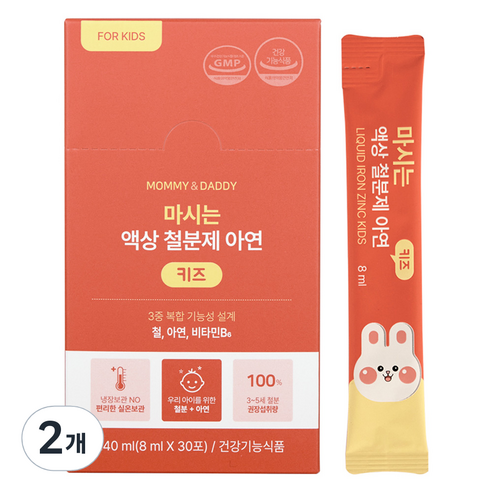 마미앤대디 마시는 액상 철분제 아연 키즈 30p, 240ml, 2개