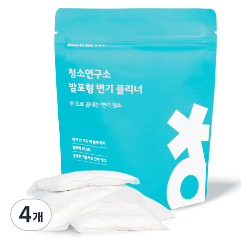 청소연구소 발포형 세정제 변기 클리너 5p, 200g, 4개