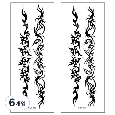 파티복닷컴 레터링 타투스티커, 6개입, B-LD028