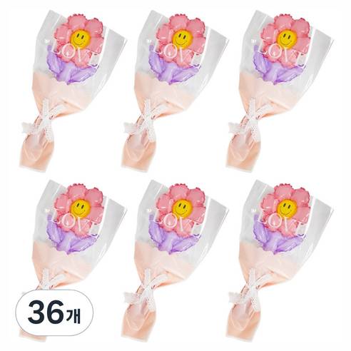 파티공구 데이지꽃다발 풍선키트, 로즈, 36개