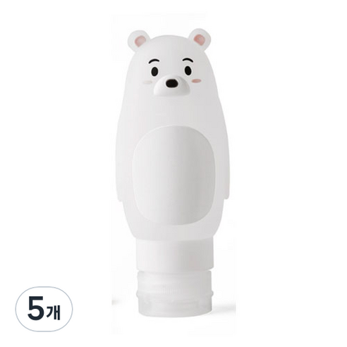 코멧 동물 실리콘 공병 북극곰 90ml, 혼합색상, 5개