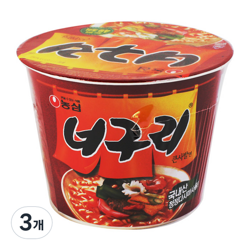 농심 너구리 큰사발면, 3개