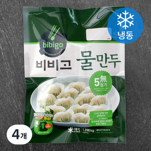 비비고 물만두 (냉동), 1.296kg, 4개