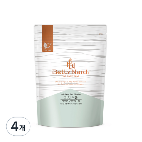 베티나르디 피치 우롱 티 리필 지퍼백, 125g, 1개입, 4개